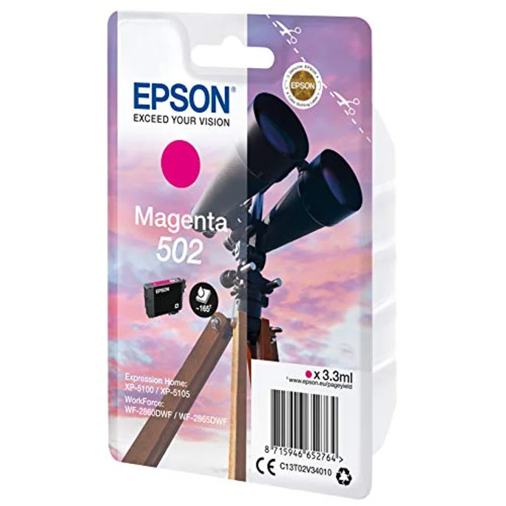 Epson Original 502 Tinte Fernglas, XP-5100 XP-5105 WF-2860DWF WF-2865DWF (magenta) – Bild 2