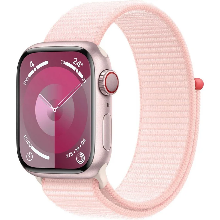 Apple Watch Series 9 GPS + Cellular 41mm Aluminium Smartwatch (4,1 cm/1,61 Zoll, Watch OS 10), Sport Loop – Bild 1