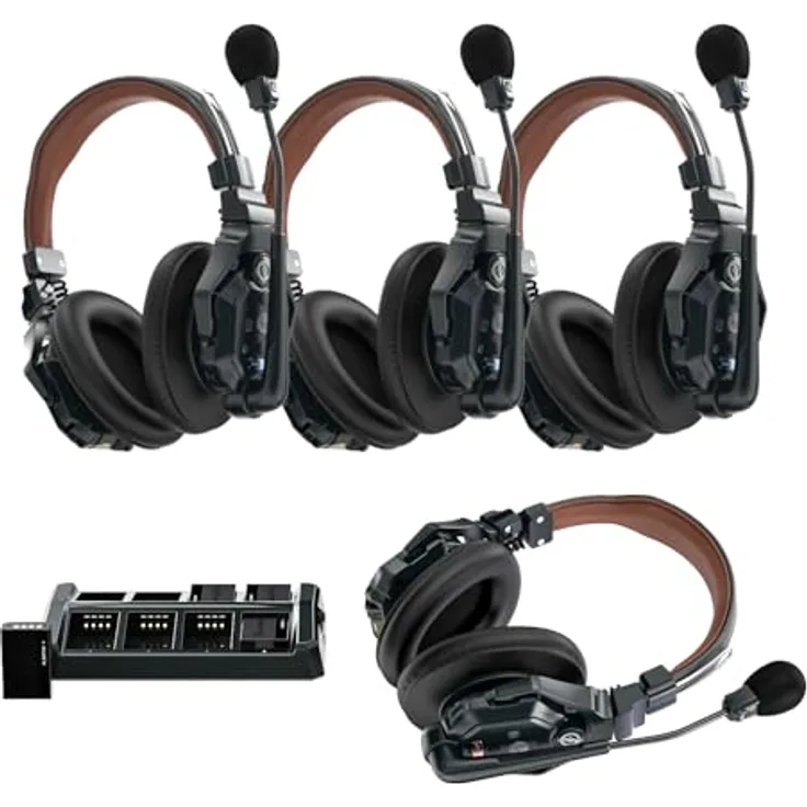Hollyland Solidcom C1 Pro 4S-DH, drahtloses Full-Duplex Headset-System mit Dual-Mic Environmental Noise Cancellation, Reichweite 350 m, leicht und benutzerfreundlich