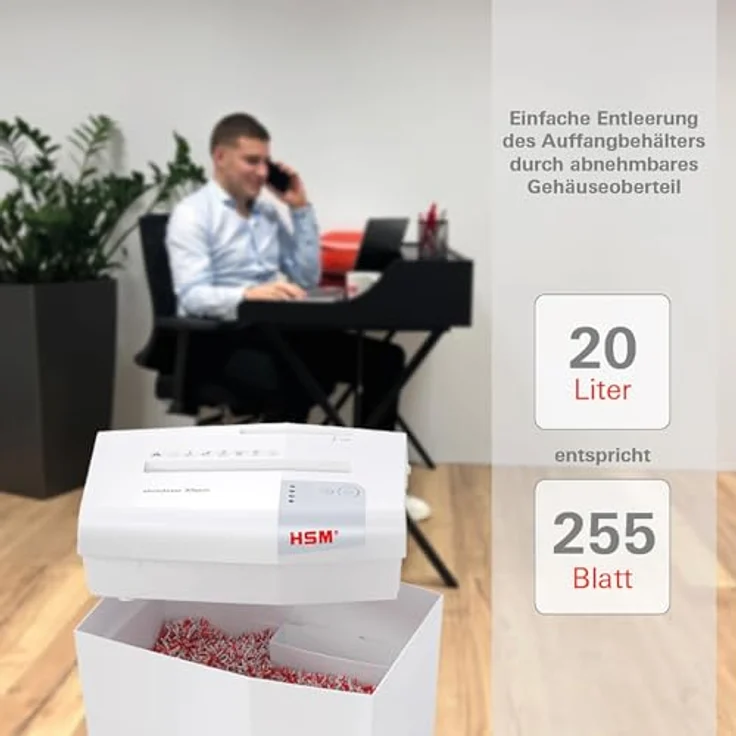 HSM shredstar X6pro Aktenvernichter, Sicherheitsstufe P-5, 6 Blatt (Partikelschnitt) mit CD-Schredder – Bild 8