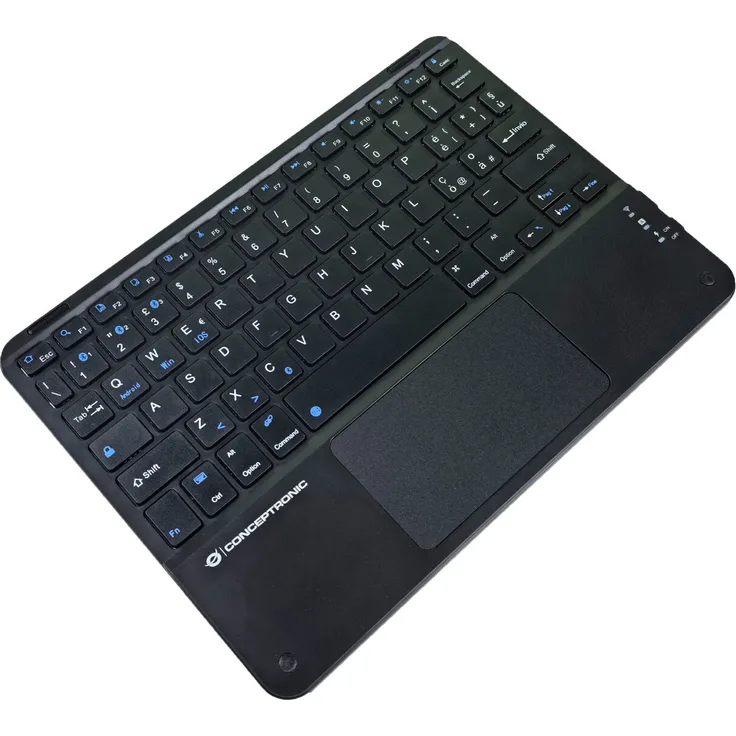 Conceptronic TOBIN01BIT, Bluetooth QWERTY Tastatur mit Touchpad, Tenkeyless, schwarz