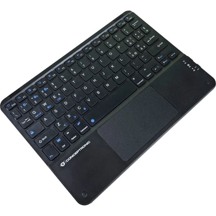 Conceptronic TOBIN01BIT, Bluetooth QWERTY Tastatur mit Touchpad, Tenkeyless, schwarz