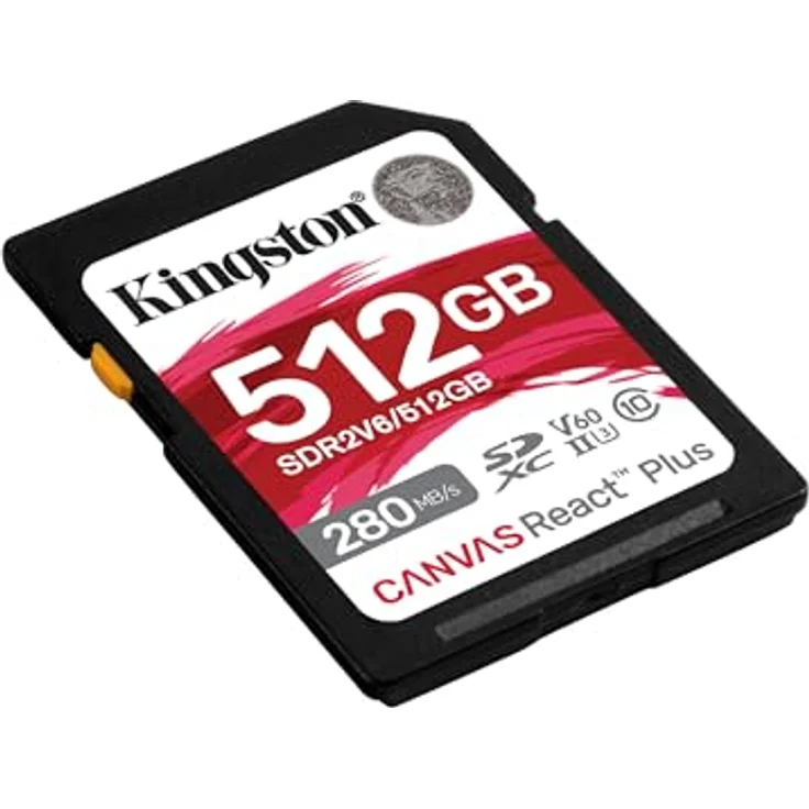 Kingston Canvas React Plus V60 SD 512GB SDXC UHS-II 280R/150W U3 V60 for Full HD/4K – Bild 2