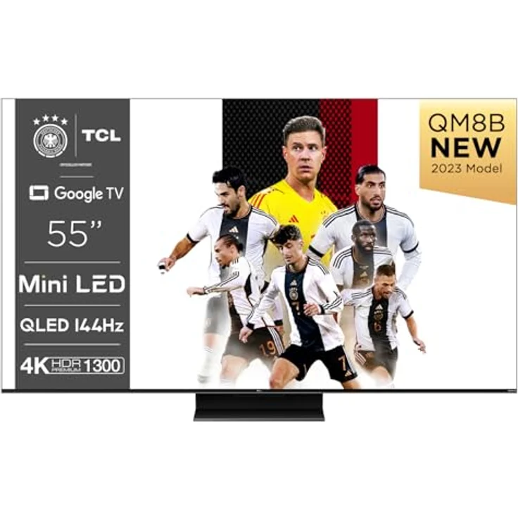 TCL 55QM8B Fernseher MiniLED 55 Zoll, QLED, 144Hz, 4K HDR Premium 1300nits, Google TV, Dolby Atmos, Onkyo, Game Master Pro 2.0 – Bild 1