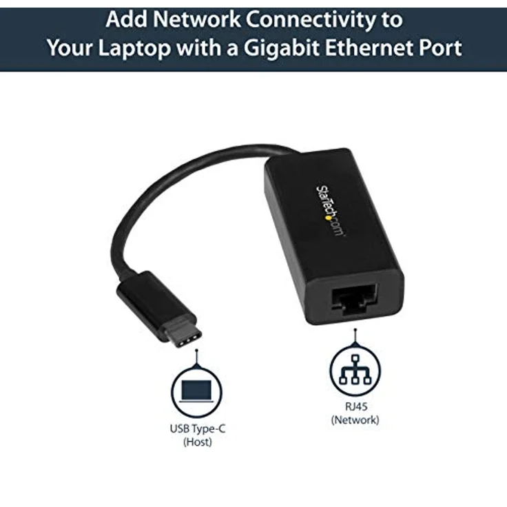 StarTech.com USB-C auf Gigabit Netzwerkadapter, USB 3.1 Gen 1 (5 Gbit-s), Type-C Ethernet Adapter USB Powered – Bild 3