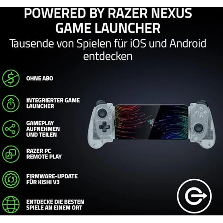 Razer Kishi V3, Gaming Controller für Android, iOS und Windows, Fullsize, Weiss mit präzisen Analogsticks und hinteren Mausklick-Tasten – Bild 5