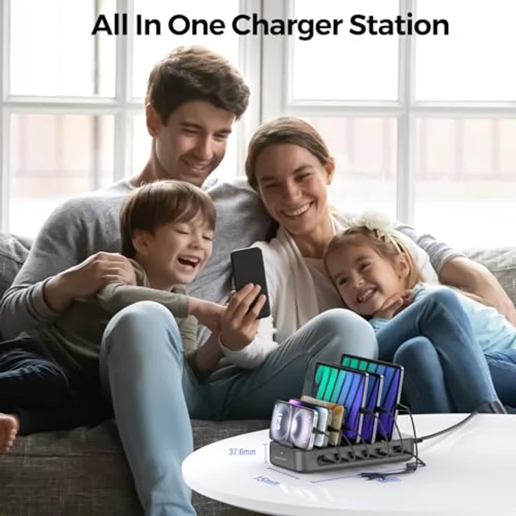 4smarts 541805, Universales Handy-Ladegerät, AC, 5 USB Typ-C Anschlüsse, 1,5 m Kabellänge, Schwarz – Bild 9