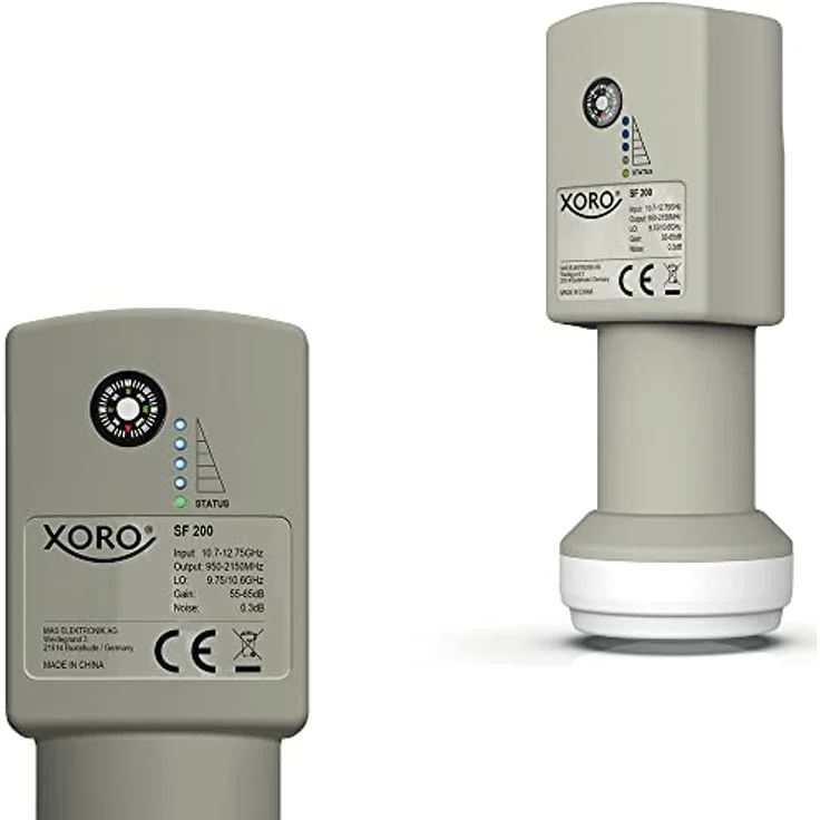 Xoro SF 200 Twin, digitales Twin LNB mit integriertem SAT-Finder, ideal für Camping, wetterfest und 4K UHD-kompatibel – Bild 1
