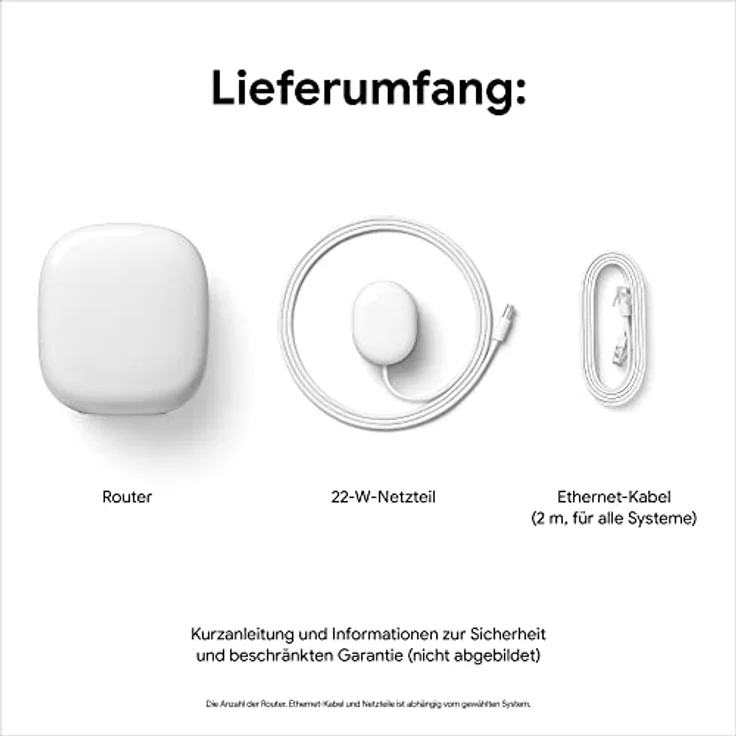 Google WiFi Pro – Wi-Fi 6E Zuverlässiges Heim-WLAN-System mit effektiver Abdeckung für Dein Zuhause Mesh-WiFi-Router Schnee, x2, GA03689-EU, 2-Pack – Bild 2