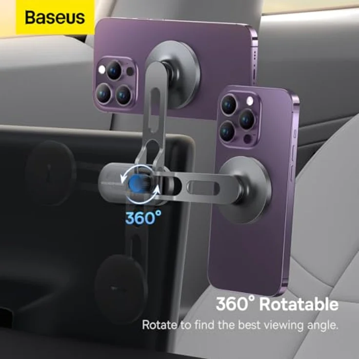 Baseus Magnetic Car Mount T-Space, Magnetische Smartphone Halterung für Tesla, Verstellbar, Silber – Bild 9