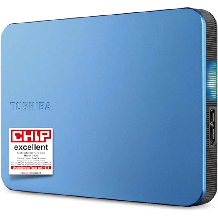 Toshiba Canvio Flex 1 TB, externe Festplatte mit USB 3.0, Metallic Blau, tragbar und elegant – Bild 1