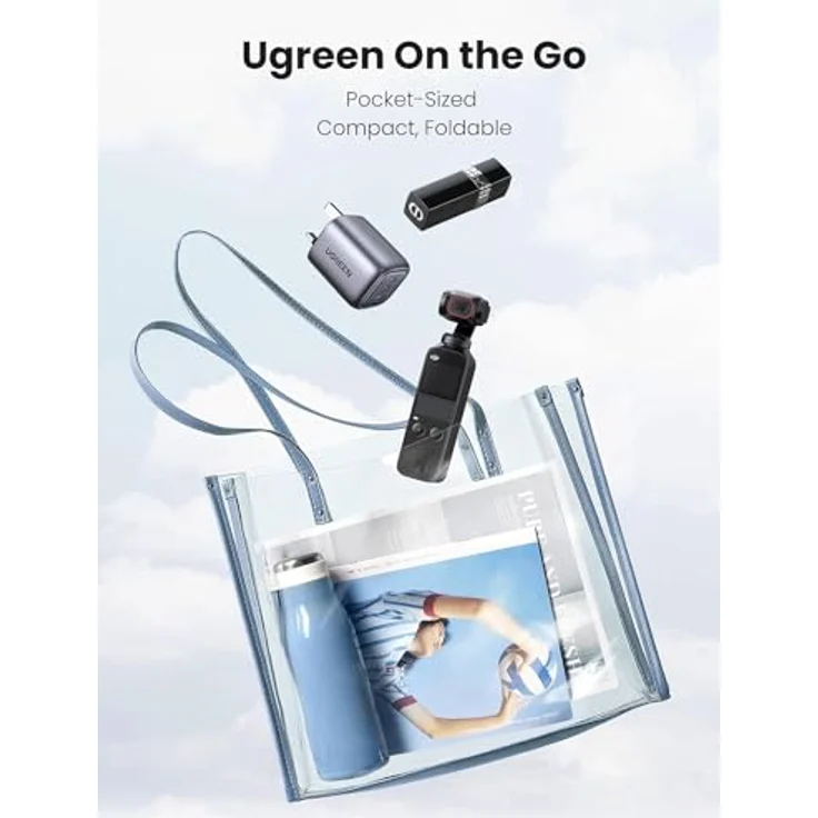 UGREEN Nexode Pro 65W 3-Port GaN Wandladegerät, Grau, Schnellladung für Smartphones, Tablets und Laptops, kompakt und leistungsstark – Bild 5