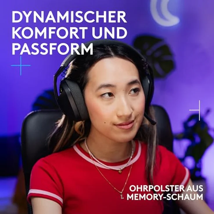 Logitech G321 Lightspeed Kabelloses Bluetooth-Gaming-Headset, 16-kHz-Mikrofon, über 20 Std. Akkulaufzeit, dynamischer Komfort, Schwarz – Bild 2