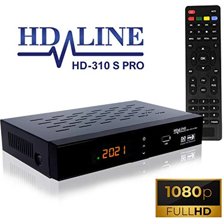 hd-line 310S PRO Receiver Satellit HD Digitaler Satelliten Receiver HDMI DVB S2 Receiver für Sat HD HDMI Sat Receiver HDMI HD Receiver Sat Digital für Satelliten Resiver für TV DVB-S, Mit PVR Schwarz – Bild 2
