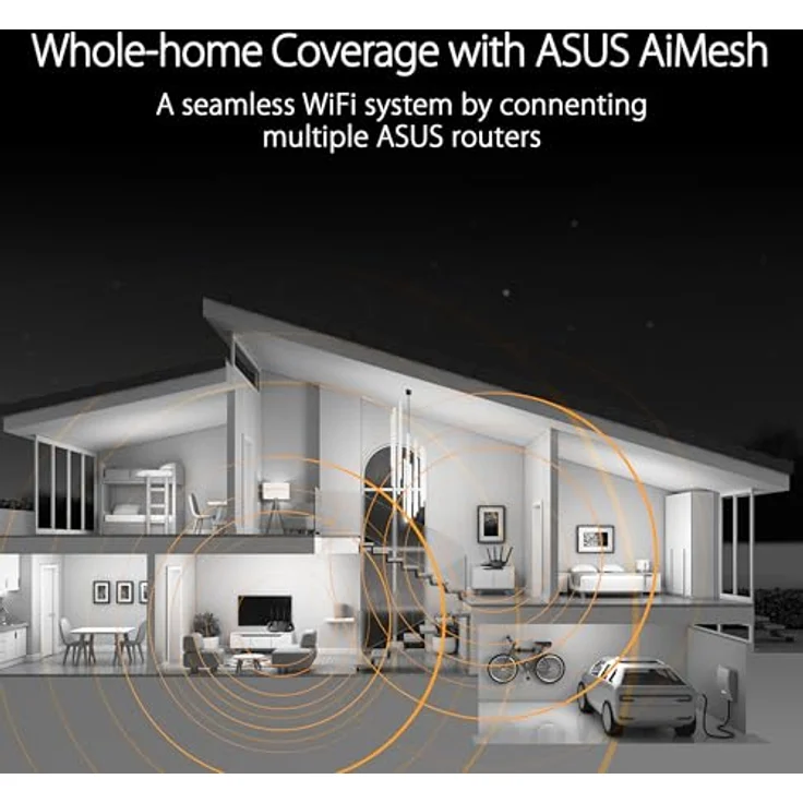 ASUS TUF Gaming BE3600 Router Dual Band WiFi 7, 802.11be, Port 2,5 Gbit/s, Netzwerksicherheit, Unterstützung WiFi Mesh, Gear Accelerator, QoS adaptiv, Port Forwarding, Tethering Mobile, Schwarz – Bild 4