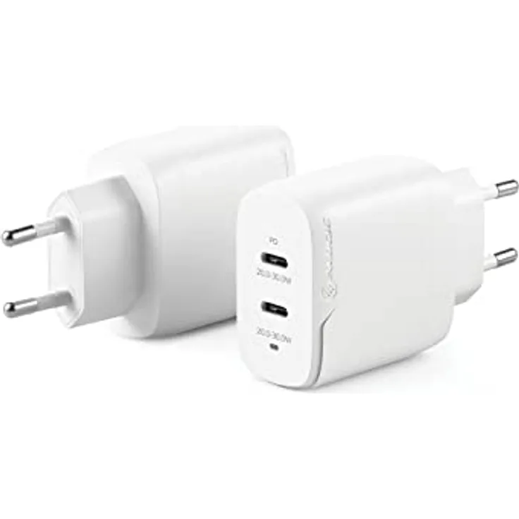 ALOGIC Dual USB C Wandladegerät 40W 2-Port Schnellladegerät mit GaN Fast Tech & dynamischer Leistungszuweisung,PD 3.0 Ladegerät für MacBook /M1 Mac, XPS, iPad Pro,iPhone 13/13 Pro/Max/13 Mini.