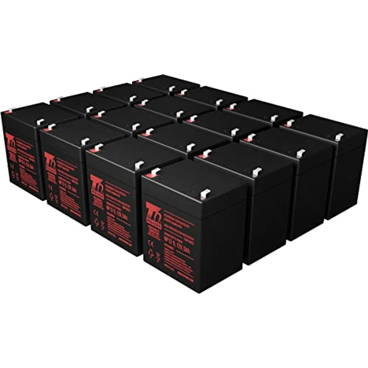 T6 Power RBC44, RBC140, 43V6005, 43W8425, 46M5386 – Akku-Set mit 16 hermetisch verschlossenen Blei-Batterien, 12V, 960 VAh, flexible Montage, 3-5 Jahre Lebensdauer – Bild 1