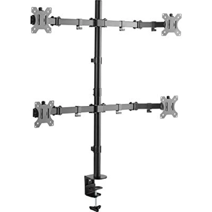 RICOO TS2811 Multi Monitor Tischhalterung, für 4 Monitore bis 32 Zoll, VESA 75x75/100x100, Schwarz, 8 kg Belastbarkeit, höhenverstellbar, 360° drehbar – Bild 1