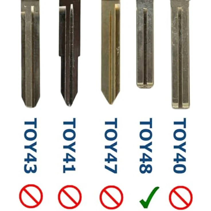 mt-key Auto Schlüssel 3 Tasten Set für LEXUS GS LS IS RX, inkl. TOY48 Rohling, Tastenfeld, 3x Taster und CR2016 Knopfzelle (3V) – Bild 2