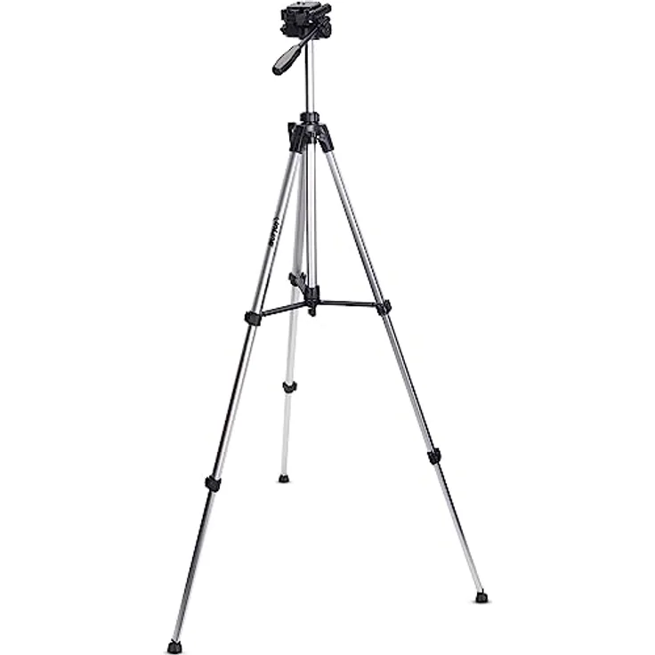 InLine Aluminium Stativ für Digitalkameras und Videokameras, höhenverstellbar von 65 bis 173 cm, Silber