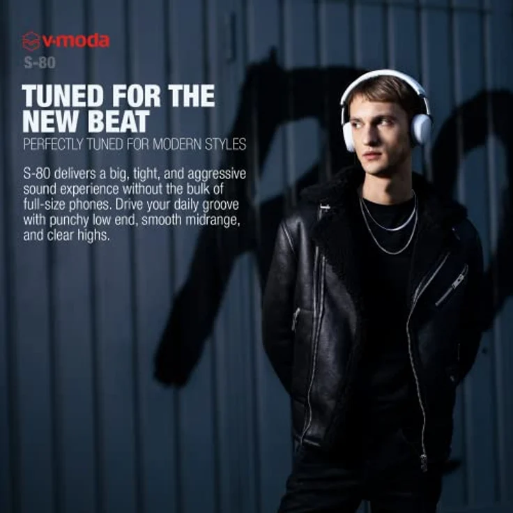 V-MODA S-80 KABELLOSER KOPFHÖRER UND Lautsprecher-System. Schlankes und stylisches Design. Personalisiere deinen S-80 mit austauschbaren magnetischen Abdeckungen (Schwarz) – Bild 4