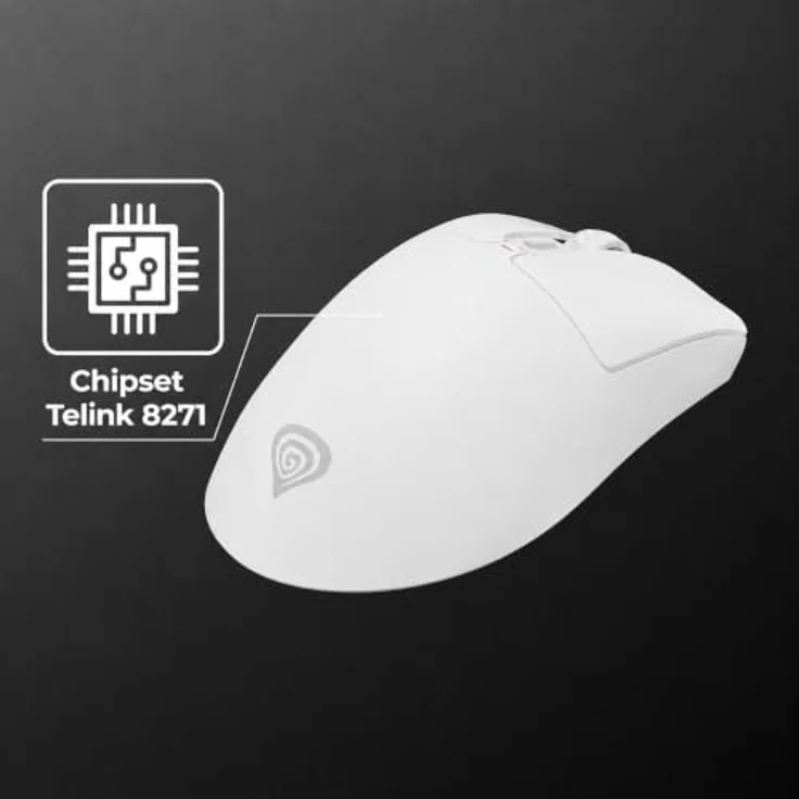 Natec GENESIS Zircon 880, optische Wireless Maus mit 12000 DPI, 6 Tasten, USB Type-C, Weiß – Bild 3
