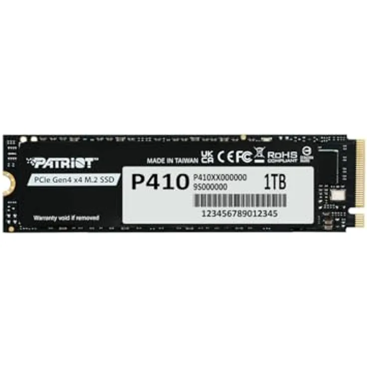 Patriot SSD P410 1TB M.2 PCIe 4.0, Leserate bis 5000 MB/s, Schreibrate bis 4500 MB/s, NVMe, hohe Zuverlässigkeit