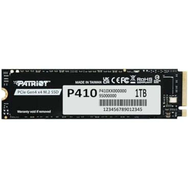 Patriot SSD P410 1TB M.2 PCIe 4.0, Leserate bis 5000 MB/s, Schreibrate bis 4500 MB/s, NVMe, hohe Zuverlässigkeit – Bild 1