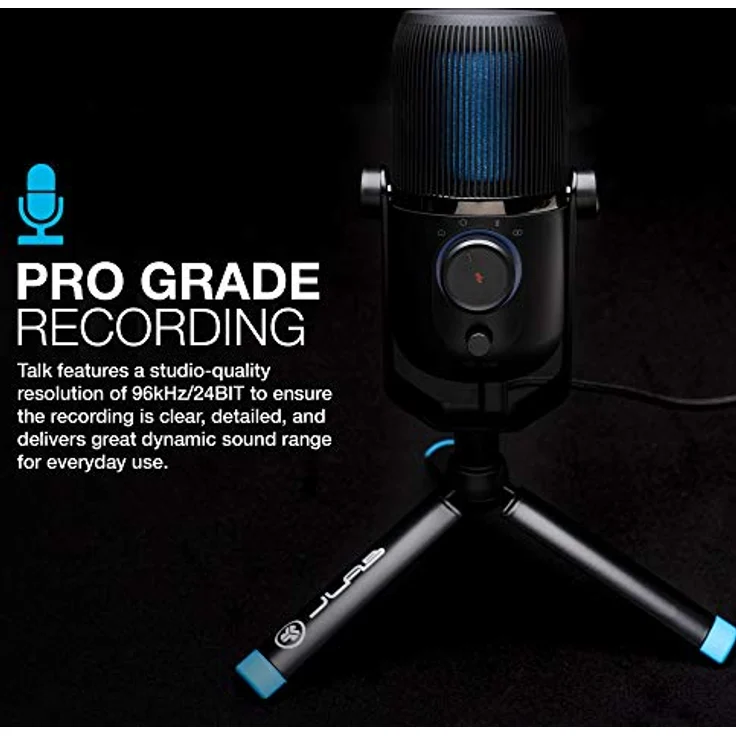 JLab Talk USB Mikrofon PC Plug und Play mit USB-C, 4 Richtcharakteristiken, Lautstärkeregelung und Stummschaltung – Streaming Mikrofon Stativ, Podcast Mikrofon, Gaming Mikrofon – Bild 3