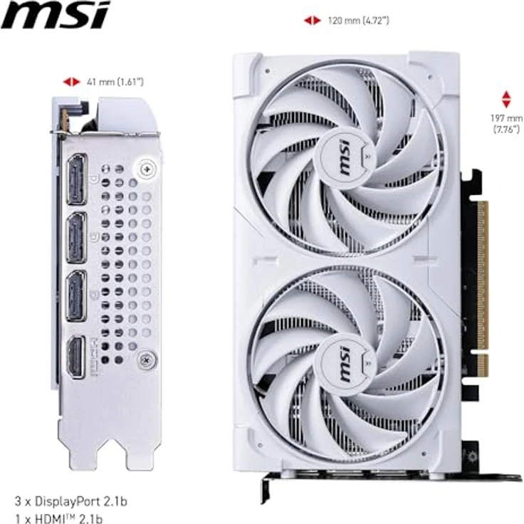 MSI RTX5060 VENTUS 2X OC White, Next-Gen-Grafikkarte mit 8GB GDDR7, HDMI und 3xDP Anschlüssen – Bild 7