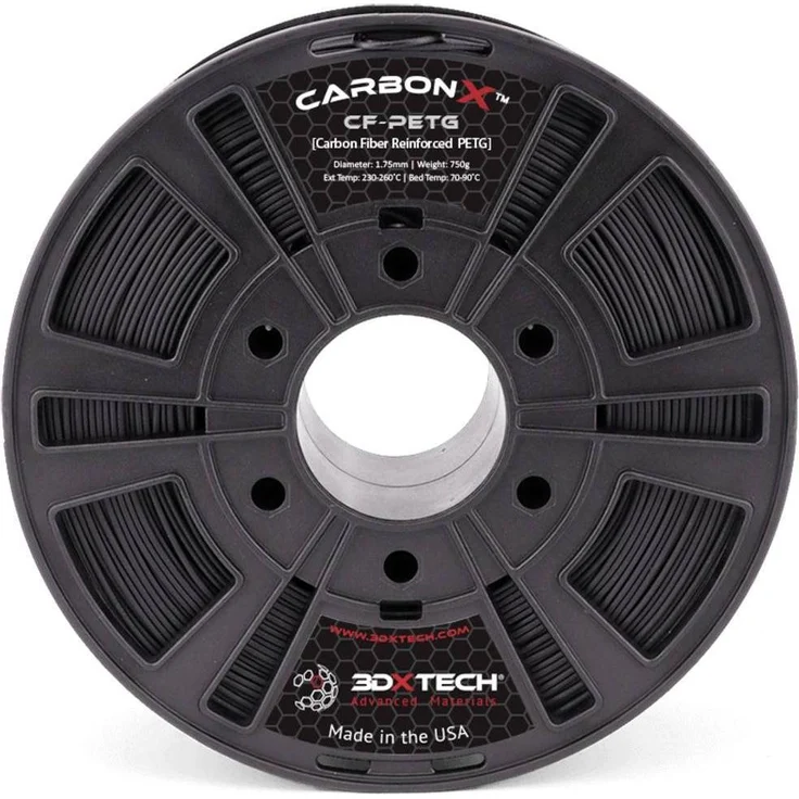 3D Xtech PTG2010750BK0 3DXSTAT Conductive ESD Filament, PETG 1.75 mm, 750 g, schwarz, für elektrostatische Entladungsschutz