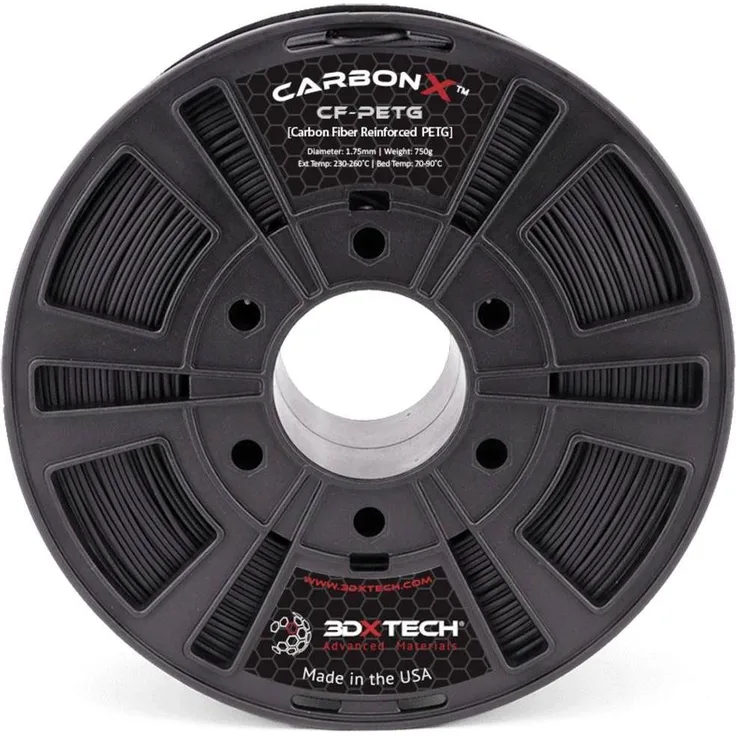 3D Xtech PTG2010750BK0 3DXSTAT Conductive ESD Filament, PETG 1.75 mm, 750 g, schwarz, für elektrostatische Entladungsschutz