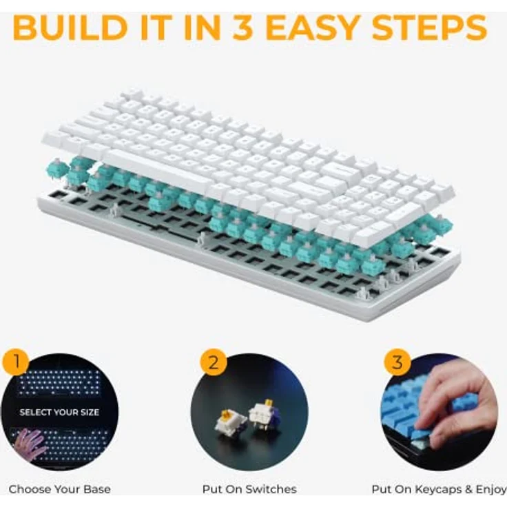 Glorious GMMK 2 Full-Size Gaming-Tastatur, Mechanisch, Barebone, ANSI-Layout, weiß – Bild 3