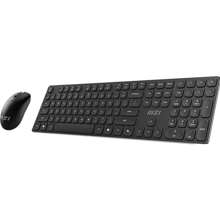 MSI FORGE K210 Combo W, Kabellose Tastatur und Maus mit Scissor-Switches, 2,4-GHz-Funkverbindung, 1600 DPI, Aufladbar, Schwarz – Bild 1