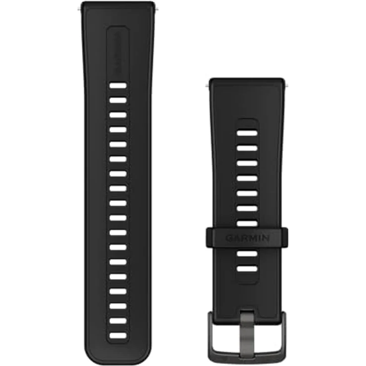Garmin Schnellwechsel-Armband (24 mm, Silikon), Uhrenarmband für Garmin Venu X1, Schwarz, Handgelenkumfang 135-210 mm – Bild 1