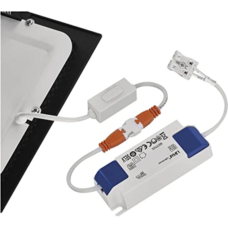 EMOS LED Panel 18 W Einbauleuchte, quadratisch 1600 lm, 22,5 x 22,5 cm, warmweiß-neutralweiß 3000-4000K, Schwarz – Bild 3