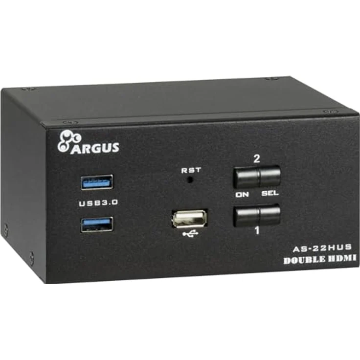 Intertech IPC KVM Switch AS-22HUS, 2-Port KVM Switch mit 4K@60Hz Auflösung, Schwarz – Bild 1