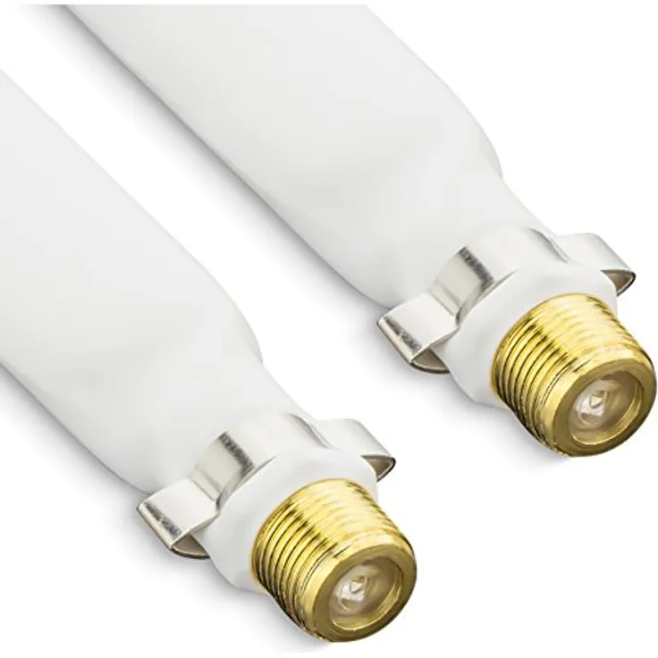 deleyCON Fensterdurchführung SAT Kabel 21,5cm flexibel 16cm Weiß - 2 Stück, extrem flach 2mm, geschirmt - Preisvergleich