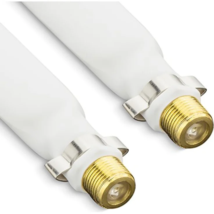 deleyCON Fensterdurchführung SAT Kabel 21,5cm flexibel 16cm Weiß - 2 Stück, extrem flach 2mm, geschirmt - Preisvergleich – Bild 1