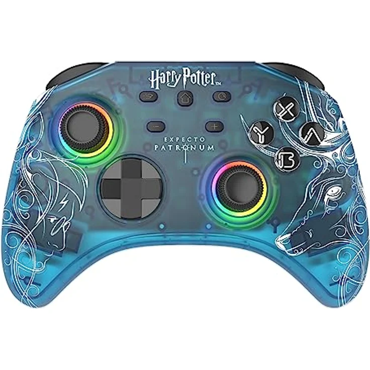 FREAKS & GEEKS Harry Potter Afterglow Patrol Wireless Controller, kabellos mit RGB-Lichtmodi, 600-mAh-Akku und 3,5-mm-Kopfhöreranschluss für Nintendo Switch, mehrfarbig – Bild 1
