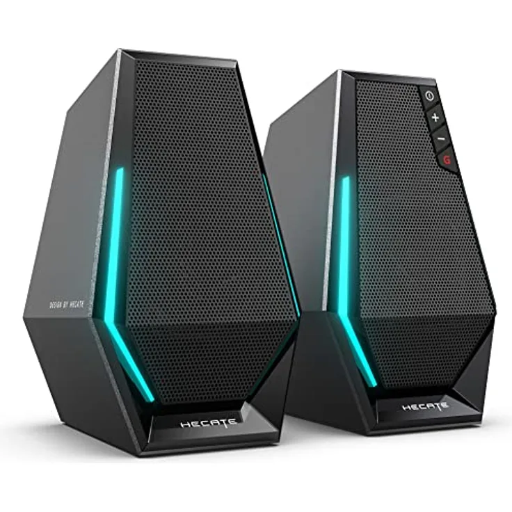 Edifier G1500, 2.0 PC Lautsprecher mit H+ Soundeffekt, Bluetooth 5.3, RGB-Hintergrundbeleuchtung, Schwarz