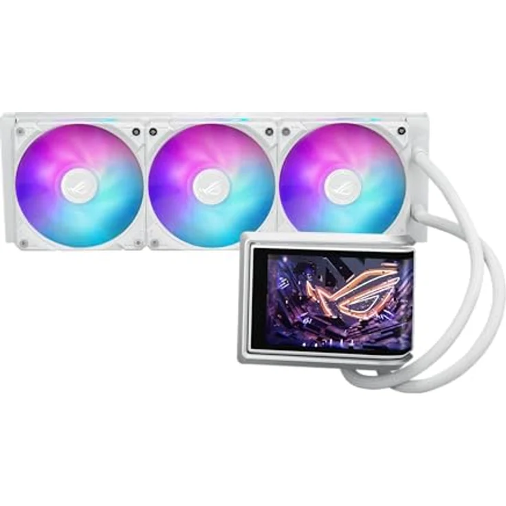 ASUS ROG Ryuo IV 360 ARGB White Edition, All-in-One-CPU-Wasserkühlung mit 6,67-Zoll-AMOLED-Display, Asetek Emma Gen8 V2-Pumpe, für Intel LGA 1851, 1700, 1200, 115X und AMD AM5, AM4, Weiß – Bild 2