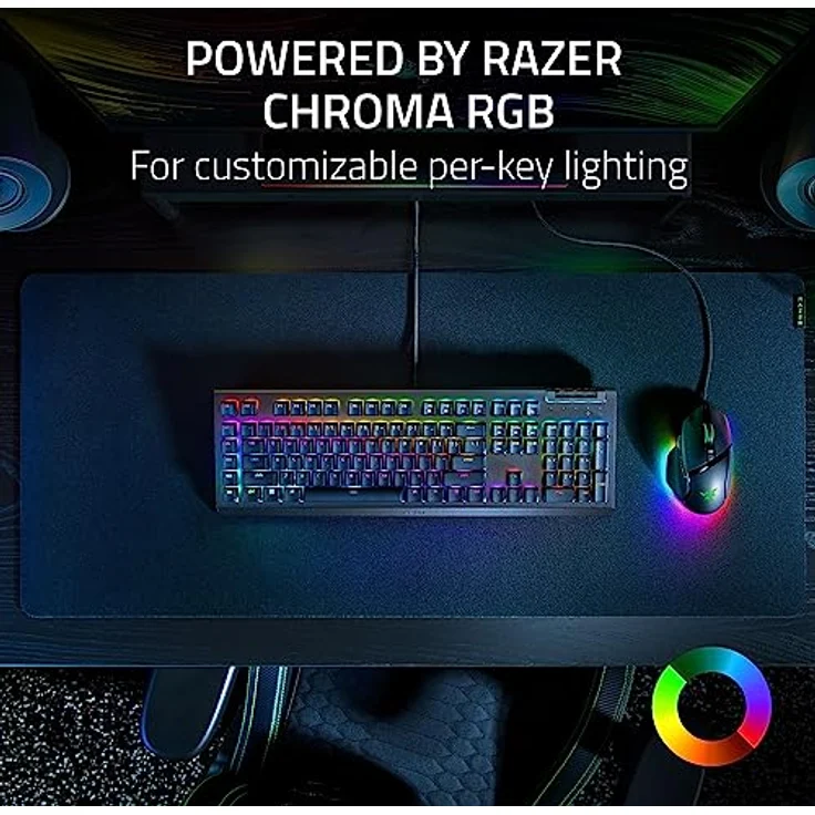 Razer BlackWidow V4 X - Mechanische Gaming-Tastatur mit Razer Chroma RGB (Mechanische Razer Yellow Switches, 6 eigene Makro-Tasten, Doubleshot-ABS-Tastenkappen) QWERTY US-Layout | Schwarz – Bild 5