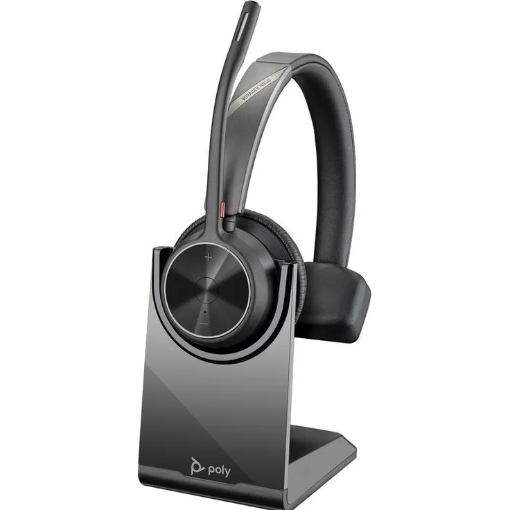 Poly Voyager 4310 UC, USB-C Mono Headset mit Ladestation für Microsoft Teams, Bluetooth, Acoustic Fence-Technologie, 50 m Reichweite, schwarz