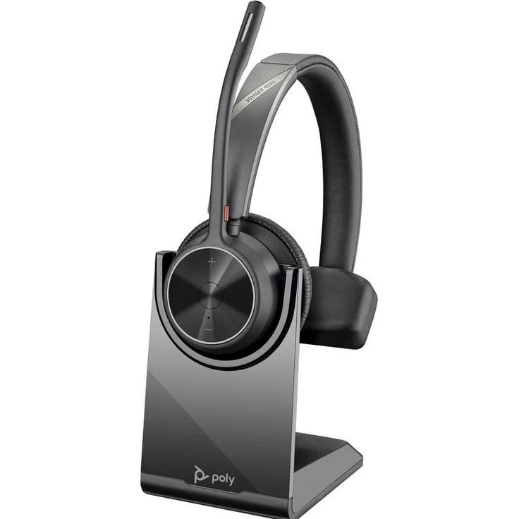 Poly Voyager 4310 UC, USB-C Mono Headset mit Ladestation für Microsoft Teams, Bluetooth, Acoustic Fence-Technologie, 50 m Reichweite, schwarz