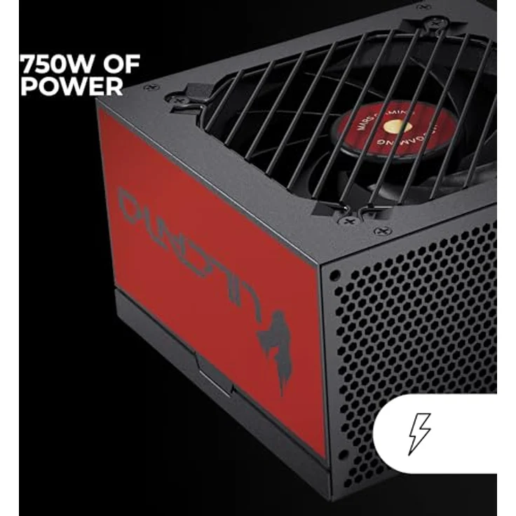 Mars Gaming MPVU750SI, ATX Netzteil 750W, 80 Plus Silver, +87% Effizienz, AI2-RPM, aktive PFC, japanische Kondensatoren, Rot – Bild 2