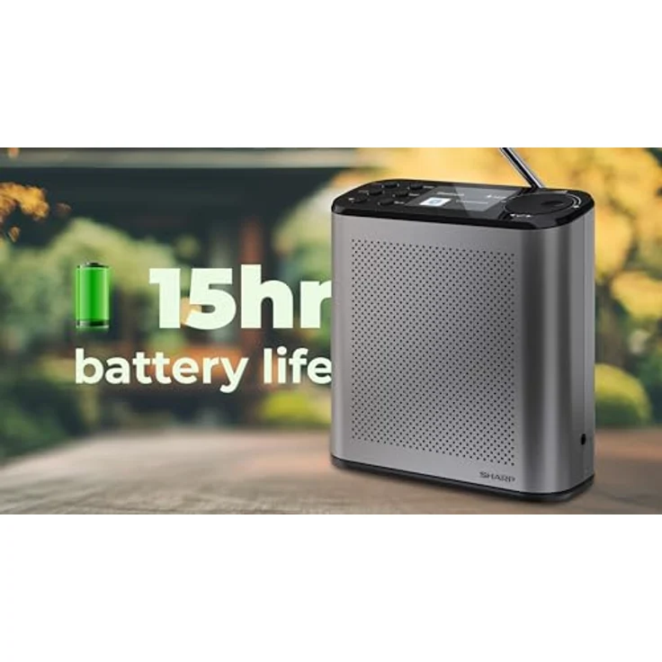 Sharp DR-P530 DAB+ Radio, tragbar mit Bluetooth 5.3, 120 Sender-Speicherplätzen und 2,4 Zoll Farbdisplay, Grau – Bild 3