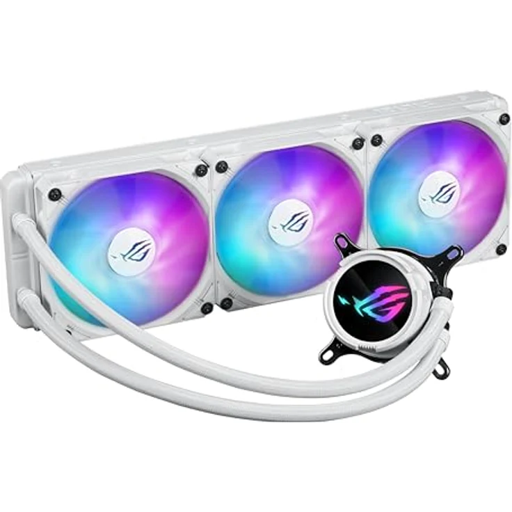 ASUS ROG STRIX LC III 360 ARGB All-in-One Flüssig-CPU-Wasserkühlung weiß (drei adressierbare ROG ARGB-Lüfter, Anti-Vibrations-Gummi, kompatibel mit Intel LGA 1700, 1200, 115X, AMD AM5, AM4) – Bild 5