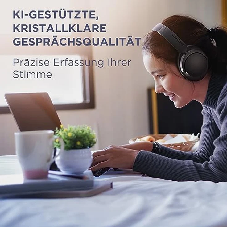 1MORE SonoFlow SE Over Ear Kopfhörer Bluetooth, Aktive Noise Cancelling Kopfhoerer Kabellos, 70 Std. Wiedergabe Schnellladung, ENC Headphones mit Mikrofon, Tiefer Bass, EQ-Voreinstellung – Bild 5
