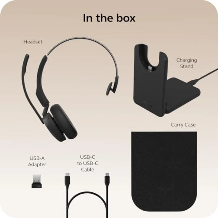 Jabra Evolve3 45 Mono, LINK 390a, Kabelloses On Ear Headset mit Bluetooth® und drei Mikrofonen, Schwarz – Bild 9